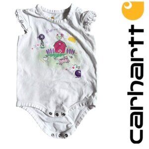 Carhartt | "Rise and Shine" Farm Short Sleeve Bodysuit | Size 6 Months
